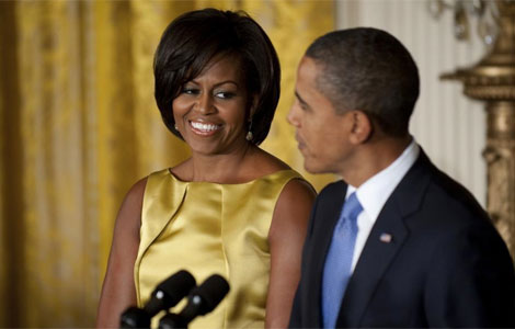 Michelle junto a Barack Obama. I Reuters