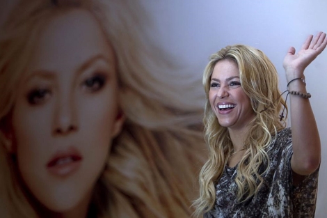 Shakira durante la rueda de prensa ofrecida en Santiago. | Efe