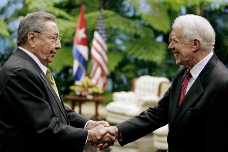 Carter y Castro en el Palacio de la Revolución de La Habana.| AP