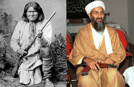 Geronimo (i) y Bin Laden posan armados. | Efe | Ap