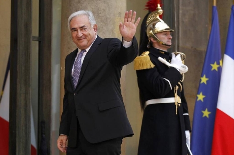 Dominique Strauss-Kahn en una visita al Eliseo.| AFP