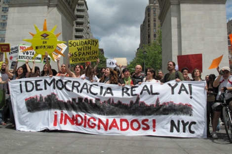 Manifestantes solidarios en Nueva York. I Foto: Carlos Fresneda