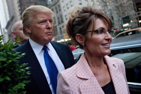 Trump y Palin, antes de su encuentro en Nueva York. | Afp
