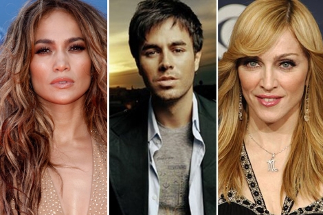 Jennifer Lopez, Enrique Iglesias y Madonna.