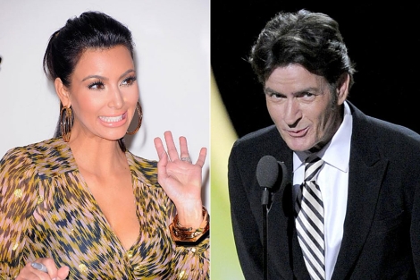Kim Kardashian y Charlie Sheen, los famosos más desquiciantes Kim Kardashian y Charlie Sheen, los famosos más desquiciantes