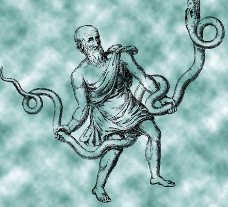 Ofiuco aparece en el cielo sujetando una serpiente
