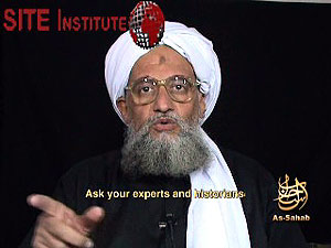 Imagen del nuevo vídeo del número dos de Al Qaeda. (Foto: SITE)