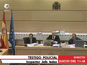 Vista del tribunal durante la declaración del jefe de los Tedax de Madrid. (Foto: LaOtra)