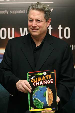Al Gore, en una imagen reciente, presenta en India sus pol�ticas para luchar contra el cambio clim�tico. (Foto: AFP)