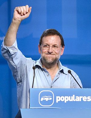 Rajoy, durante el acto que celebr� ayer en Gran Canaria. (Foto: EFE)