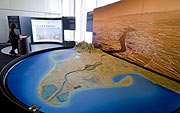 El delta del Ebro, visto en la exposición sobre el clima. (Foto: La Caixa)