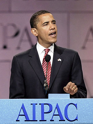 Obama, ante los miembros del grupo de presión pro israelí Obama, ante los miembros del grupo de presión pro israelí