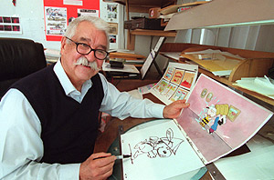 Bill Mel�ndez, en su estudio de Los �ngeles, en 2000. (Foto: AP)