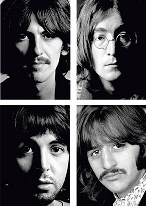 De izda. a dcha. y de arriba a abajo: Harrison, Lennon, McCartney y Starr.