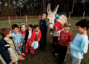 Un grupo de niños con discapacidad en una terapia. (Foto: Nacho Gómez)