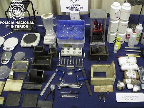 Imagen del material incautado por la Policía. Imagen del material incautado por la Policía.