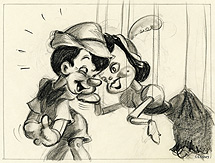 Pinocho con otra marioneta.