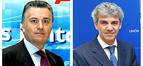 El senador y tesorero del PP Luis Bárcenas y el eurodiputado Gerardo Galeote. | Efe