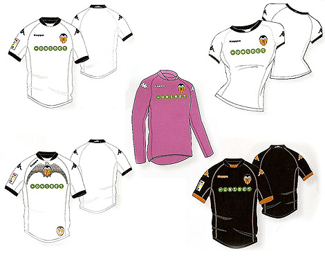 Diseño de las nuevas camisetas del Valencia CF. | Efe