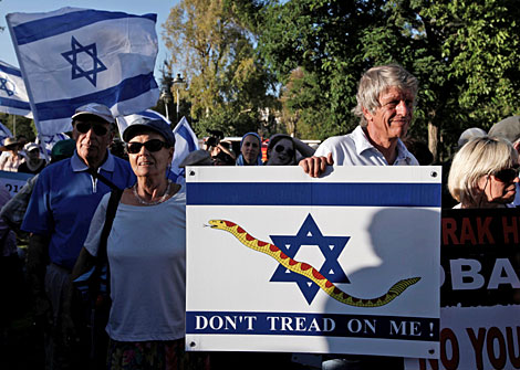 Una manifestaci�n contra Obama en Jerusal�n.| AP/Tara Todras-Whitehill