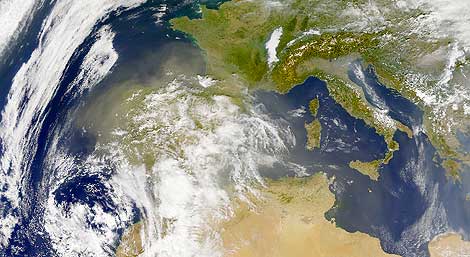 Una masa de polvo de origen africano cubre casi toda la Península Ibérica. | NASA