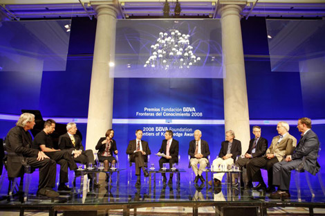 Momento del debate entre los ganadores del Premio Fronteras del conocimiento. | Sergio Enríquez