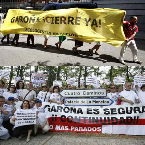 Manifestaciones en contra y a favor de Garo&ntilde;a. | Fotos: Efe y Bego&ntilde;a Rivas