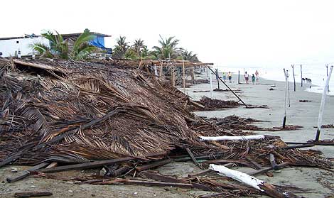 Zona costera de México tras el paso de la tormenta tropical Andrés. | EFE.