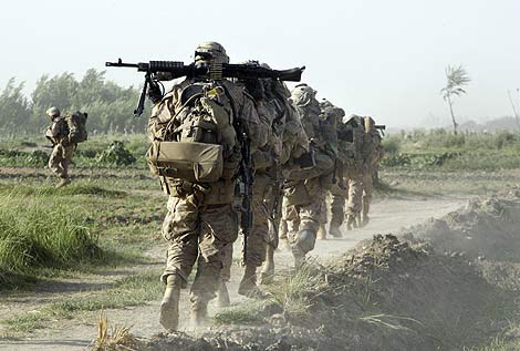 Marines estadounidenses en la provincia de Helmand . | AP