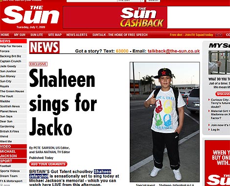 Shaheen Jafargholi,en la imagen que publica el diario 'The Sun'.