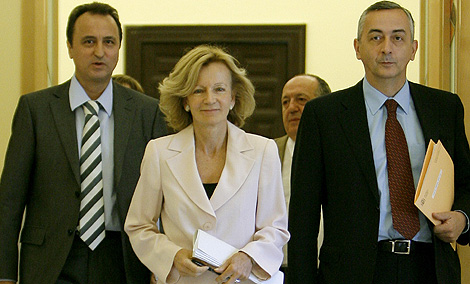 La ministra de Econom&iacute;a, Elena Salgado, en la presentaci&oacute;n del nuevo modelo de financiaci&oacute;n. | A. Di Lolli