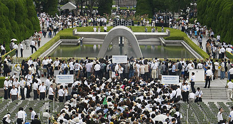 Ceremonia de conmemoración en el Parque de la Paz de Hiroshima. | AP