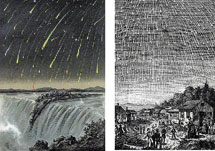 Representaciones de lluvias de estrellas del s. XIX.