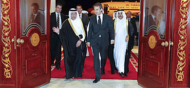 Zapatero, a su llegada a Doha. | Efe