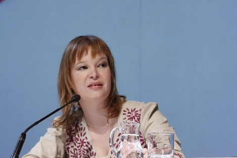 La ministra Leire Pajín, durante su intervención en el congreso. | Efe