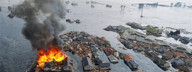 Destrucción causada por el tsunami en la localidad de Sendai. | AP