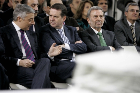 Blanco y Caballero, durante la presentación de la nueva estación de tren de Vigo. | R. G.