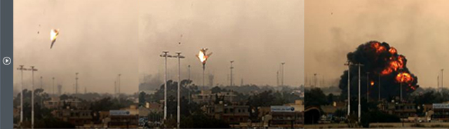Secuencia del derribo de un avión militar en Bengasi | Afp/Ap