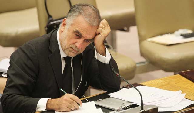El fiscal jefe del TPI, Luis Moreno-Ocampo, en la sede de la ONU en Nueva York. | Afp