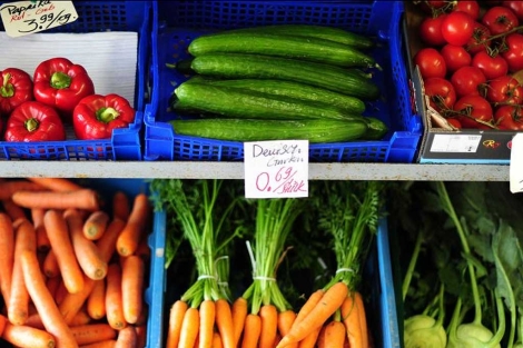 Una frutería en Leipzig, Alemania.| afp