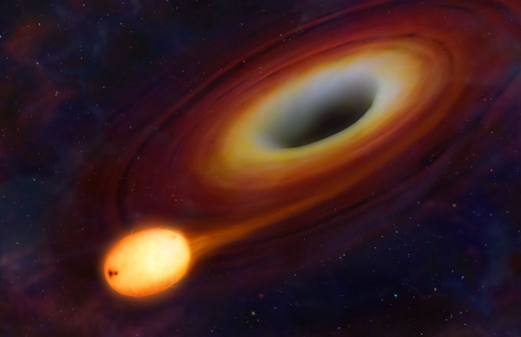 Recreación de la estrella al borde del agujero negro.|'Science'