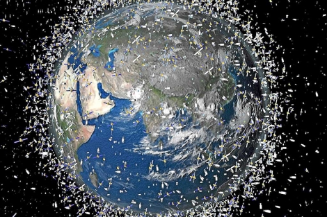 Simulación de basura espacial. | Agencia Espacial Europea