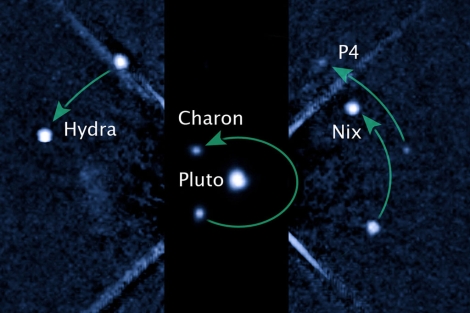 Órbitas de las lunas de Plutón, incluida la nueva P4.|NASA