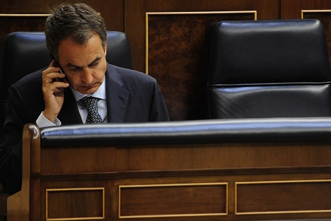 Zapatero, el pasado miércoles, en el Congreso. | Bernardo Díaz