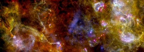 Imagen completa del 'cisne' tomada por el telescopio espacial Herschel. | ESA
