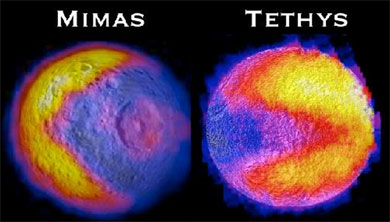Comecocos' de las lunas de Saturno (el último hallado ha sido Tethys). | NASA