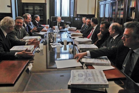 Reunión de la Sala Primera de lo Civil del TS presidida por Juan Antonio Xiol. | José Aymá