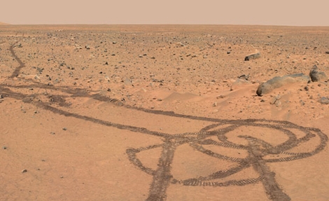 El 'pene marciano' del vehículo Spirit. | NASA
