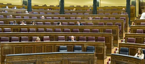 Imagen del pleno del Congreso casi vacío