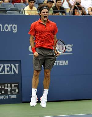 Federer, exultante tras su victoria. (Foto: AFP) Federer, exultante tras su victoria. (Foto: AFP)